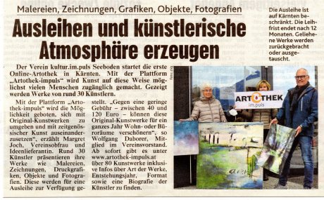 Pressebericht zur Artothek, Kärnten